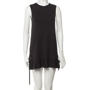 Louis Vuitton Black Sleeveless Dress with Ruffle Hem